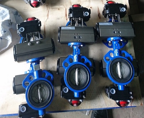 Van bướm điều khiển khí nén kèm công tắc giám sát Van bướm điều khiển khí nén kèm công tắc giám sát