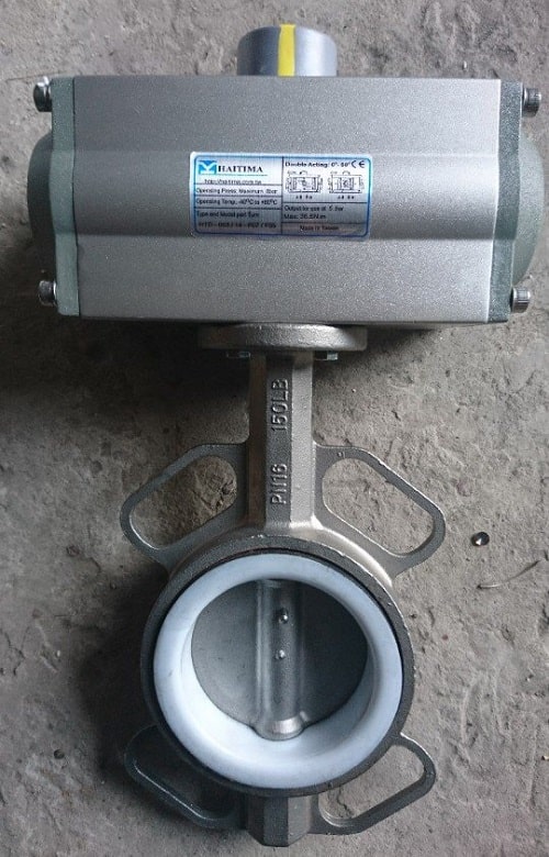 Van bướm inox đóng mở bằng khí nén Van bướm inox đóng mở bằng khí nén