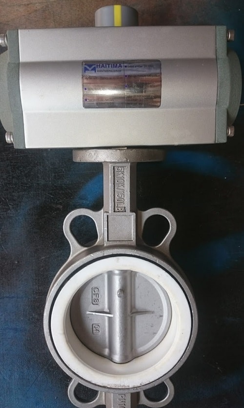 Van bướm khí nén inox 304 Van bướm khí nén inox 304